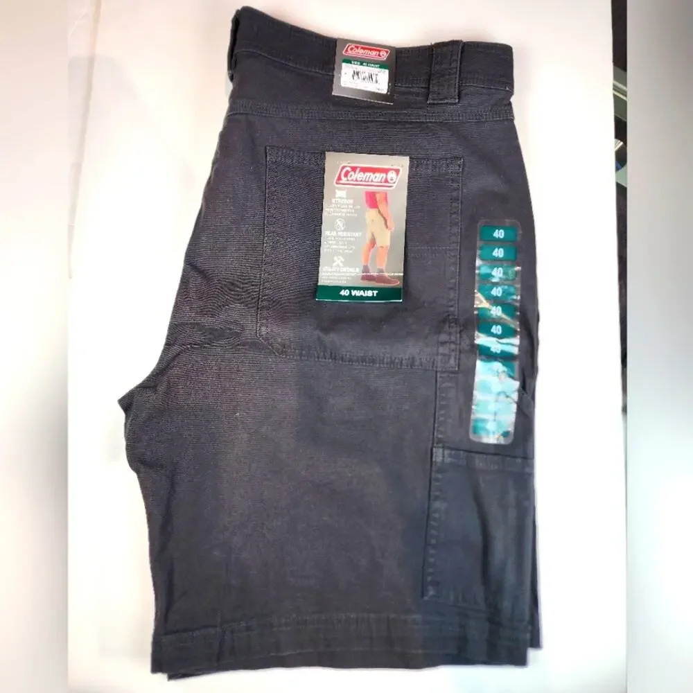 Coleman New Canvas Shorts‎ Flat Front Stretch Comfortable Outdoor  Men's Size 40